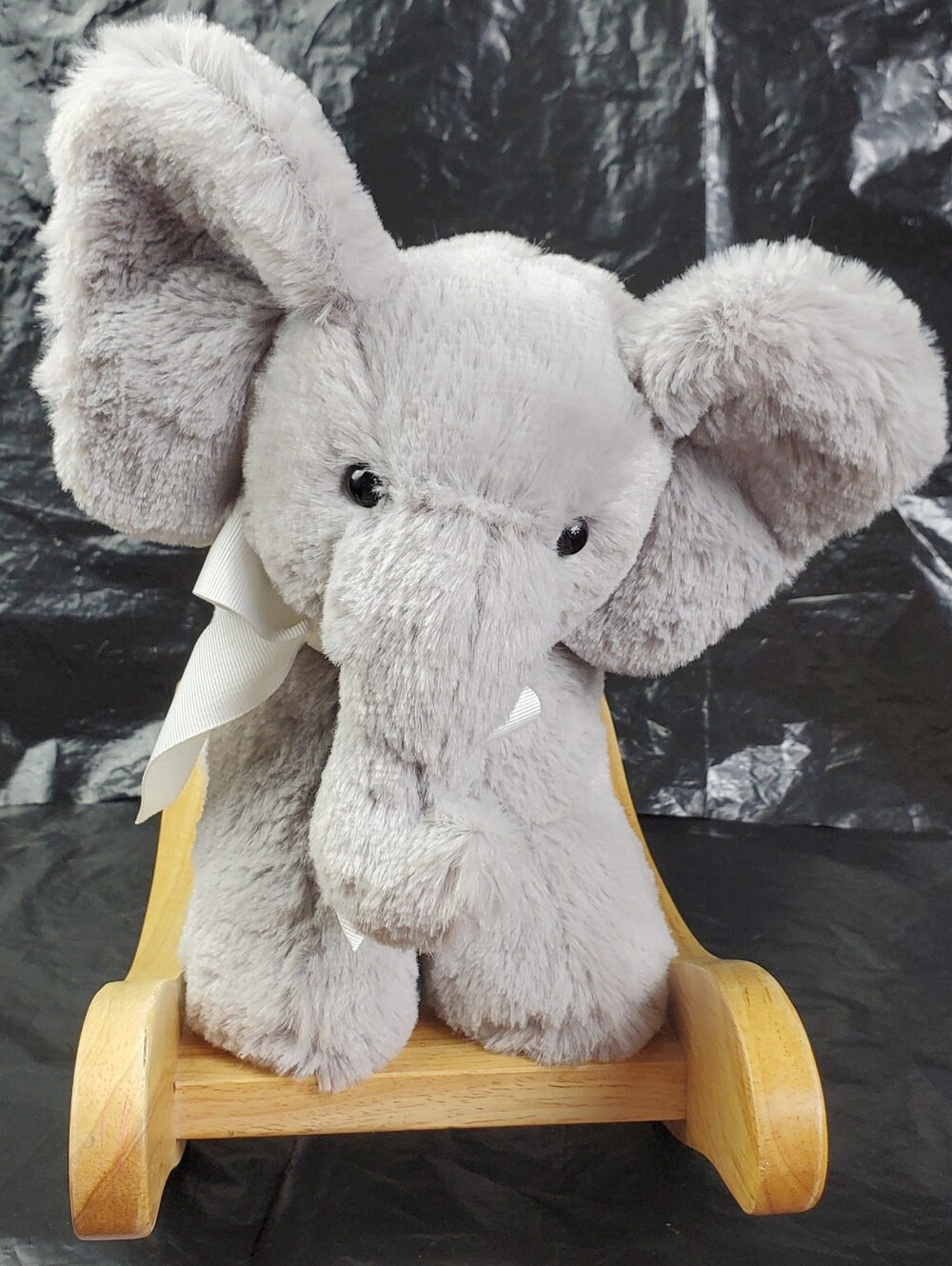 Pottery Barn Kids Elephant Plush Animal Rocking Horse Nursery Decor - GUC